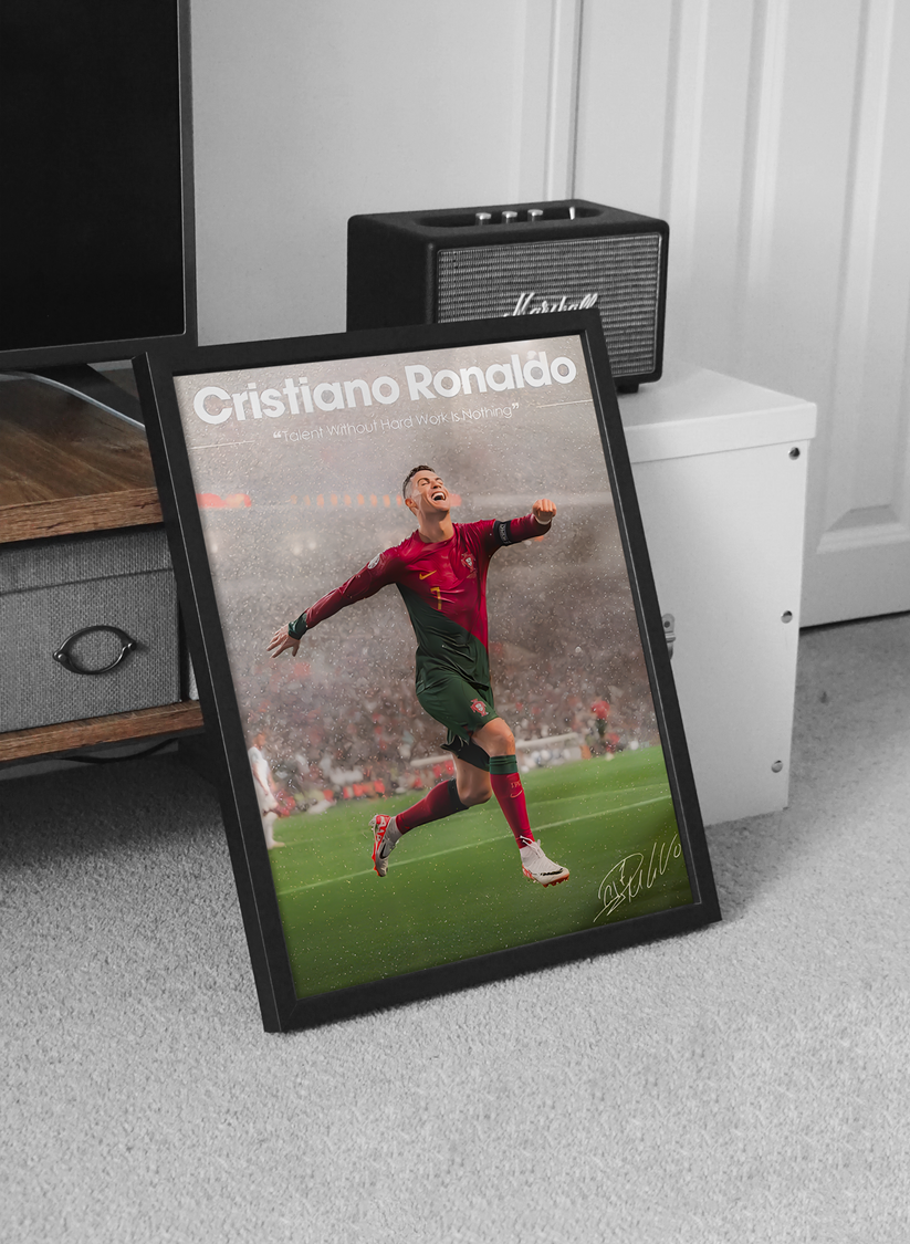 Cristiano Ronaldo "Talent Without Hard Work is Nothing" Poster