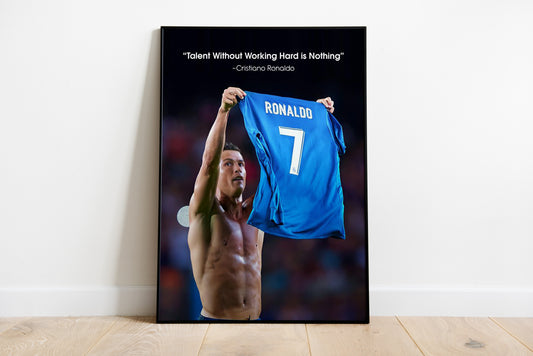 Cristiano Ronaldo "Talent Without Working Hard is Nothing" Poster